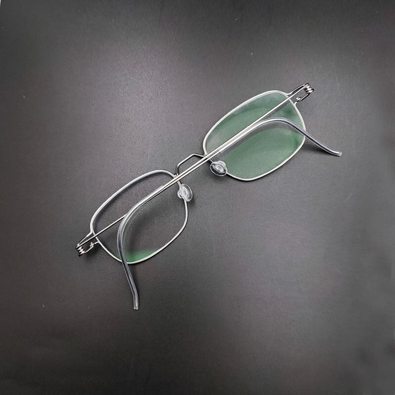 Yujo Unisex Full Rim Handcrafted Small/Large Square Stainless Steel Screwless Customized Eyeglasses With Lenses Full Rim Yujo   