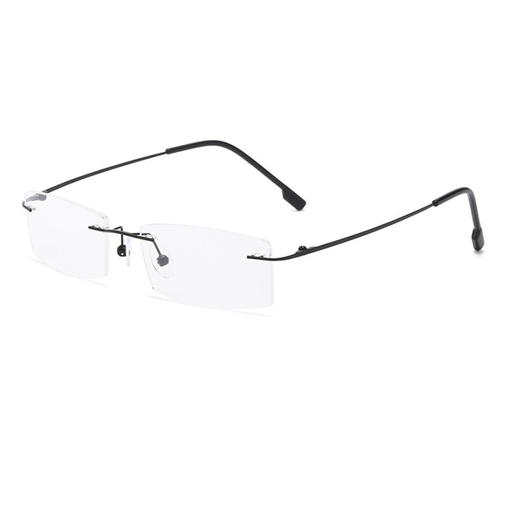 Zirosat 522 Unisex Eyeglasses Memory Titanium Rimless Rimless Zirosat black  