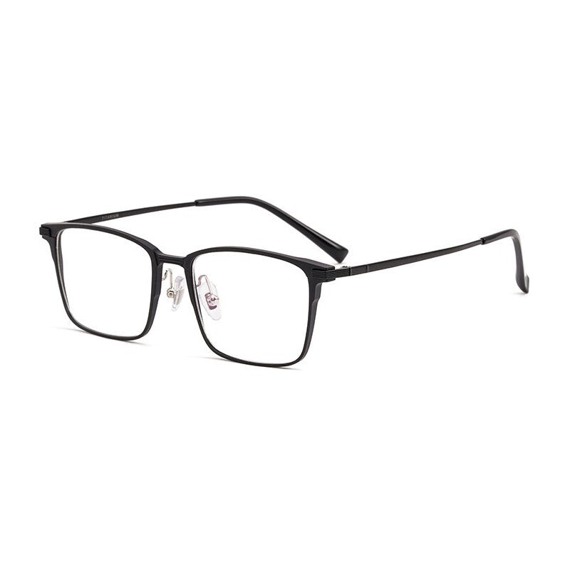 Handoer Unisex Full Rim Square Aluminum Magnesium Alloy Eyeglasses 5051 Full Rim Handoer Black  