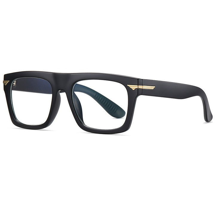 CCSpace Unisex Full Rim Square Tr 90 Titanium Frame Eyeglasses 49362 Full Rim CCspace C04-P81Matte-Black  