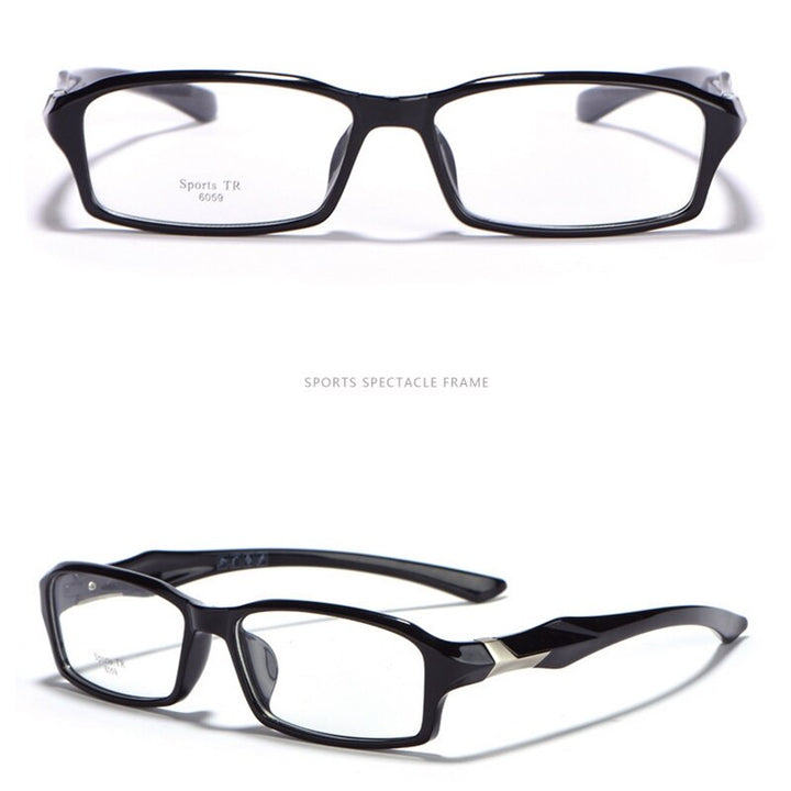 Yimaruili Men's Full Rim TR-90 Resin Sport Frame Eyeglasses 6059 Sport Eyewear Yimaruili Eyeglasses Brihgt Black  