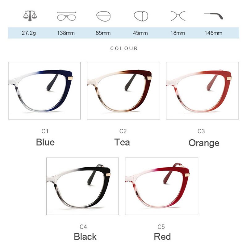 Hotony Unisex Full Rim Cat Eye Alloy Acetate Frame Spring Hinge Eyeglasses 32014 Full Rim Hotony   