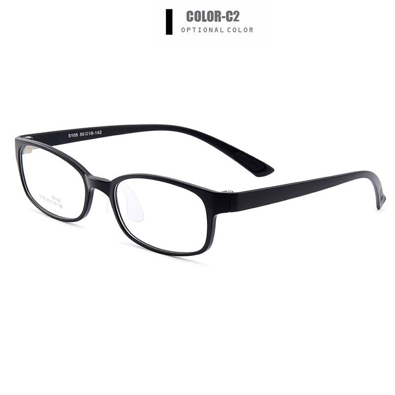 Women's Eyeglasses Flexible Tr90 Silicone Saddle Nose Pads M5105 Frame Gmei Optical C2 Matte Black  