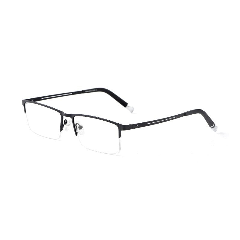 Yimaruili Unisex Semi Rim Alloy Frame Eyeglasses P8825 Semi Rim Yimaruili Eyeglasses Black  