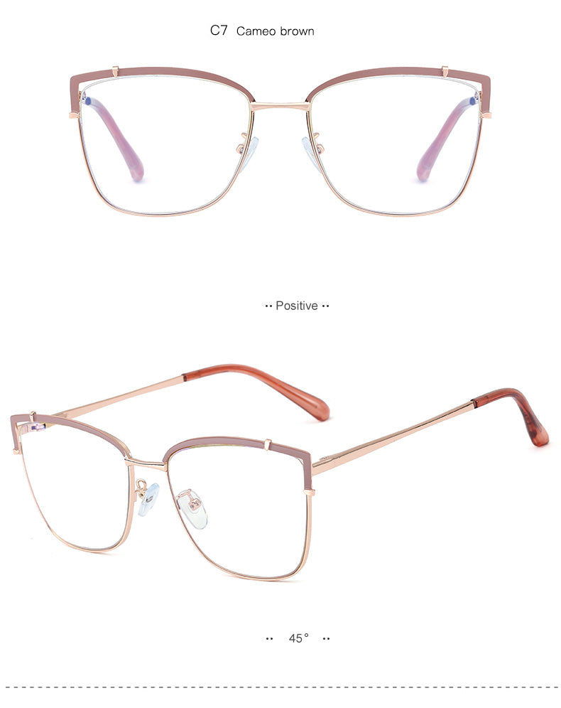 Hotony Women's Full Rim Cat Eye Alloy Frame Eyeglasses 95731 Full Rim Hotony   