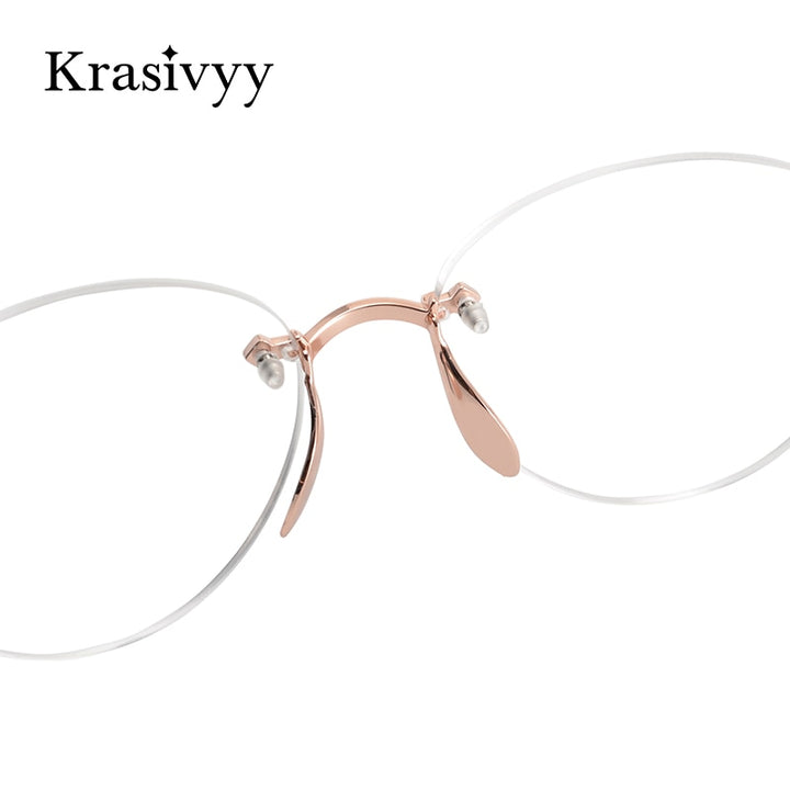 Krasivyy Women's Rimless Round Titanium Eyeglasses Kr16076 Rimless Krasivyy   