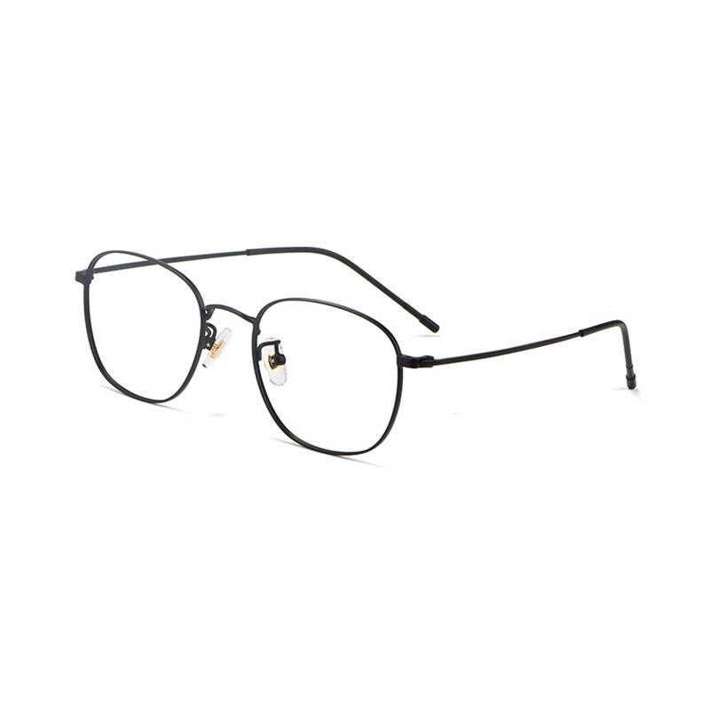 Hotony Unisex Full Rim Round Beta Titanium Frame Springe Hinge Eyeglasses 8822x Full Rim Hotony black  
