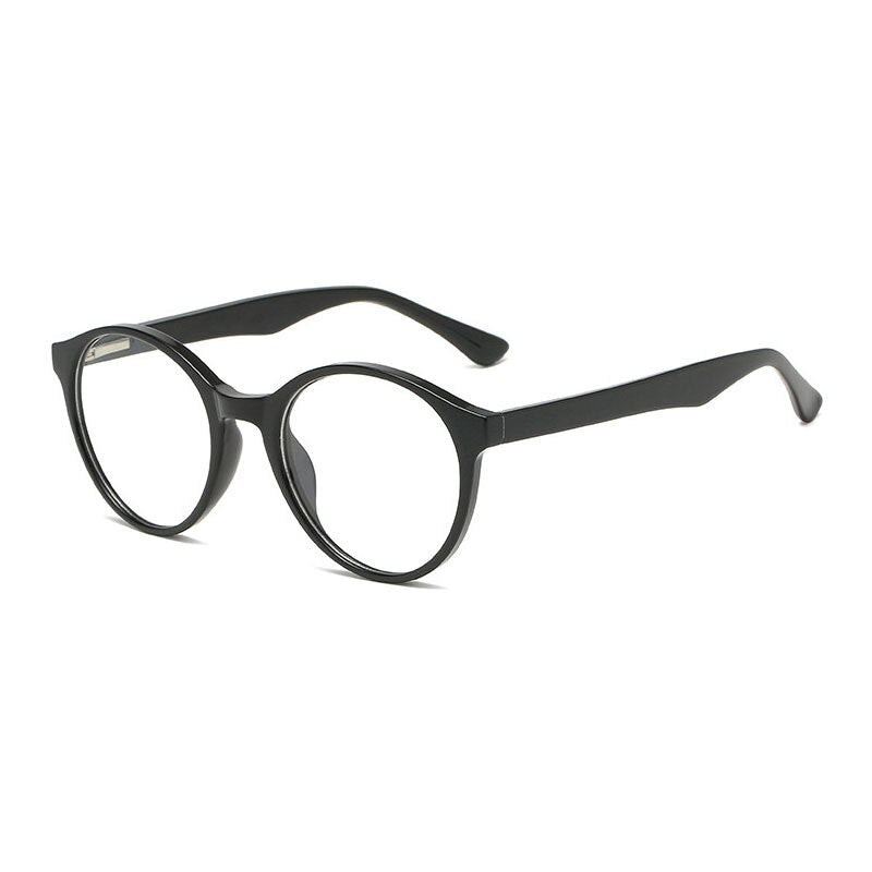 Hotony Unisex Full Rim Round Acetate Alloy Eyeglasses 8823 Full Rim Hotony Black  