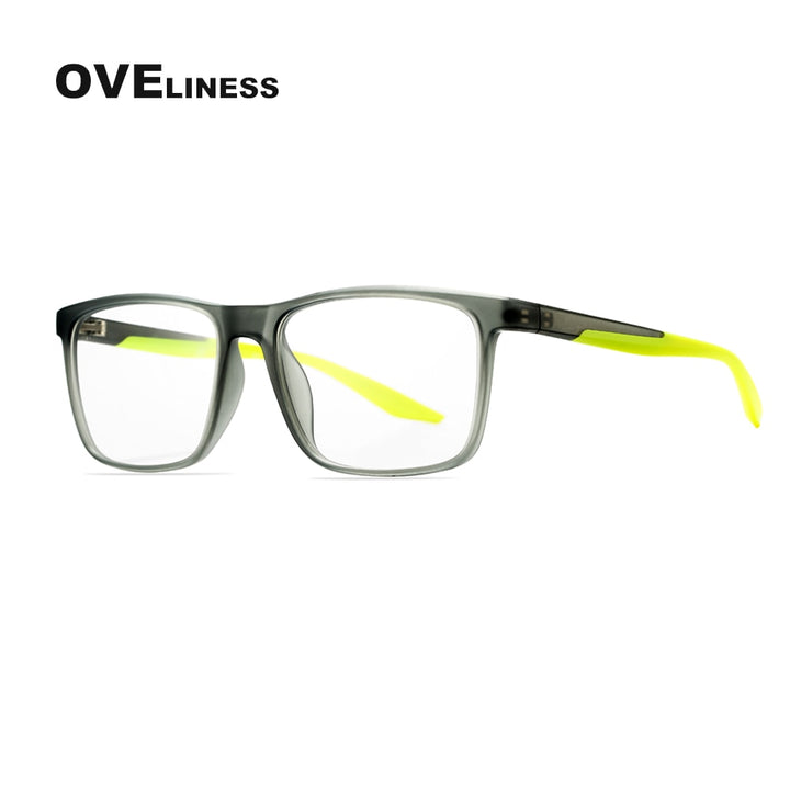 Oveliness Unisex Full Rim Square Tr 90 Titanium Eyeglasses Ol71p32 Full Rim Oveliness grey green  