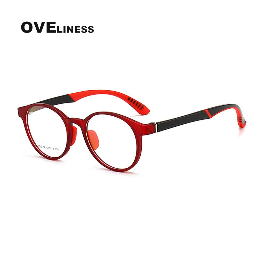 Oveliness Unisex Children's Full Rim Round Tr 90 Titanium Eyeglasses Oltrd12p Full Rim Oveliness red  