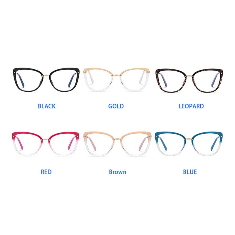 Hotony Women's Full Rim Square TR 90 Frame Eyeglasses 2076 Full Rim Hotony   
