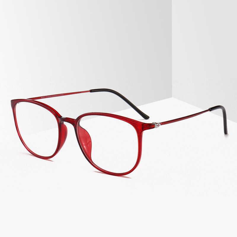 Unisex Full Rim Eyeglasses Ultra-Light TR90 Frame 2212 Full Rim Bclear Red  