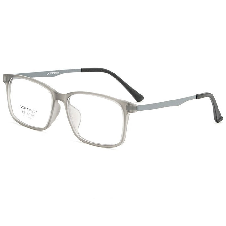 KatKani Men's Full Rim TR 90 Resin β Titanium Square Frame Eyeglasses K9829 Full Rim KatKani Eyeglasses Gray  