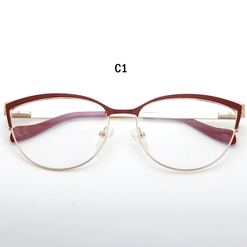 Muzz Women's Full Rim Cat Eye Alloy Ultem Frame Eyeglasses 1480 Full Rim Muzz C1  