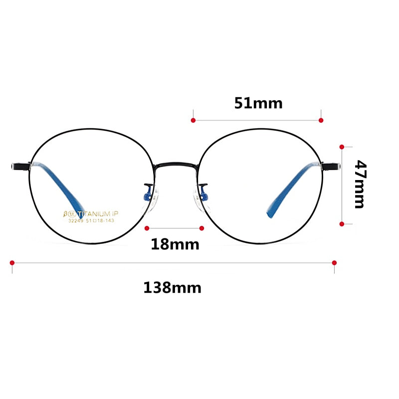 KatKani Unisex Full Rim Round Titanium Frame Eyeglasses 32249 Full Rim KatKani Eyeglasses   