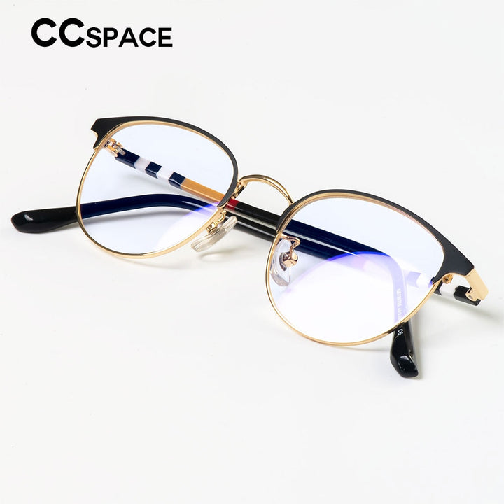 CCSpace Unisex Full Rim Square Acetate Alloy Frame Eyeglasses 49137 Full Rim CCspace   