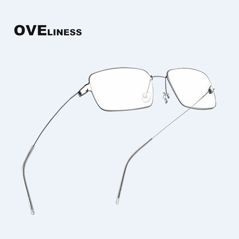 Oveliness Unisex Full Rim Square Screwless Titanium Alloy Eyeglasses Full Rim Oveliness   