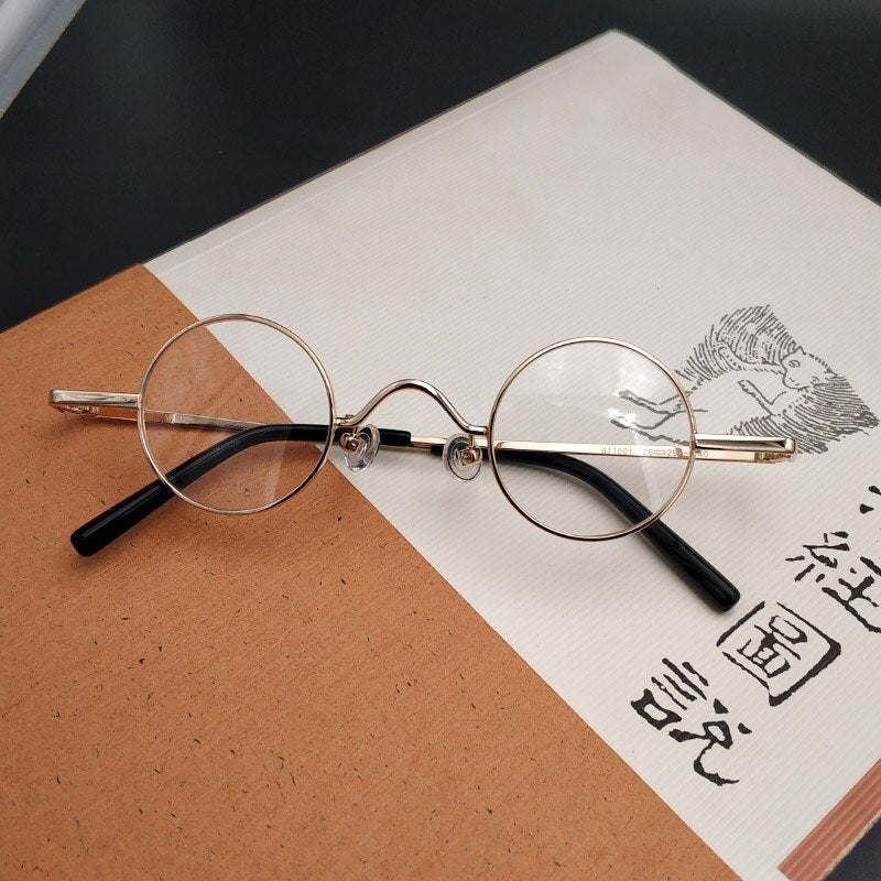 Yujo Unisex Full Rim Round Alloy Eyeglasses 811001 Full Rim Yujo   