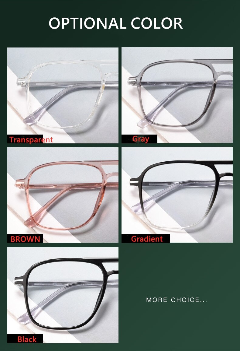 Yimaruili Unisex Full Rim Double Bridge Frame Eyeglasses 6536 Full Rim Yimaruili Eyeglasses   