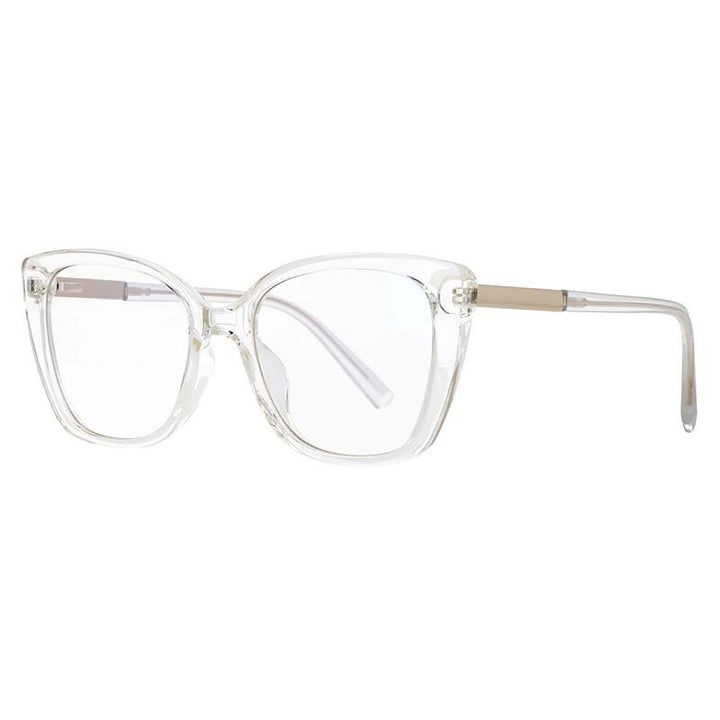 CCSpace Women's Full Rim Square Cat Eye Tr 90 Titanium Frame Eyeglasses 53117 Full Rim CCspace Clear  