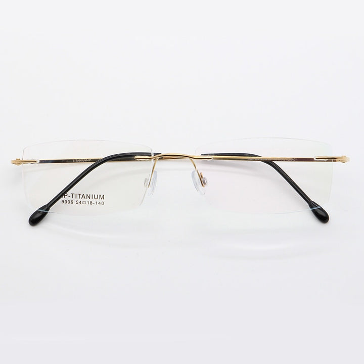 Unisex Rimless Titanium Frame Eyeglasses Customizable Lenses 9006 Rimless Bclear   