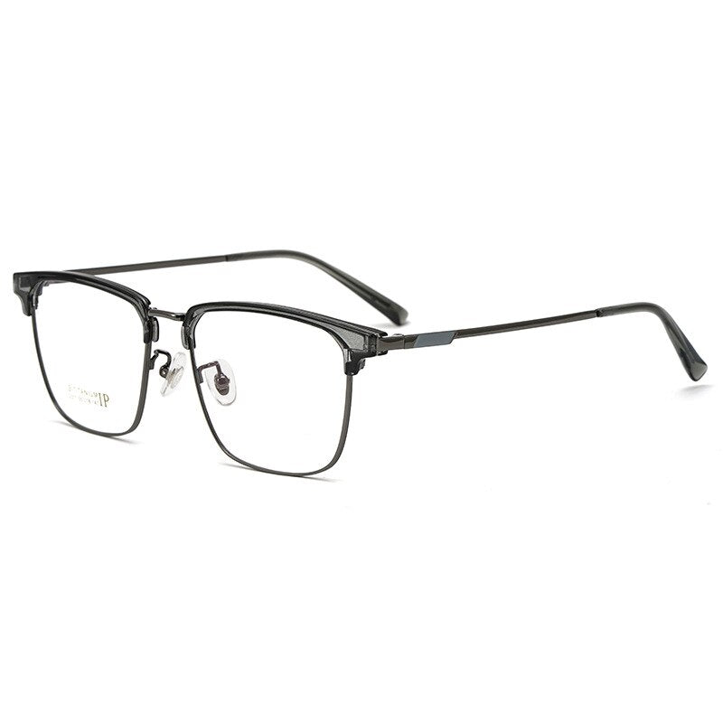 Yimaruili Men's Full Rim IP Plated β Titanium Square Frame Eyeglasses 2311YJ Full Rim Yimaruili Eyeglasses Transparent Gray  