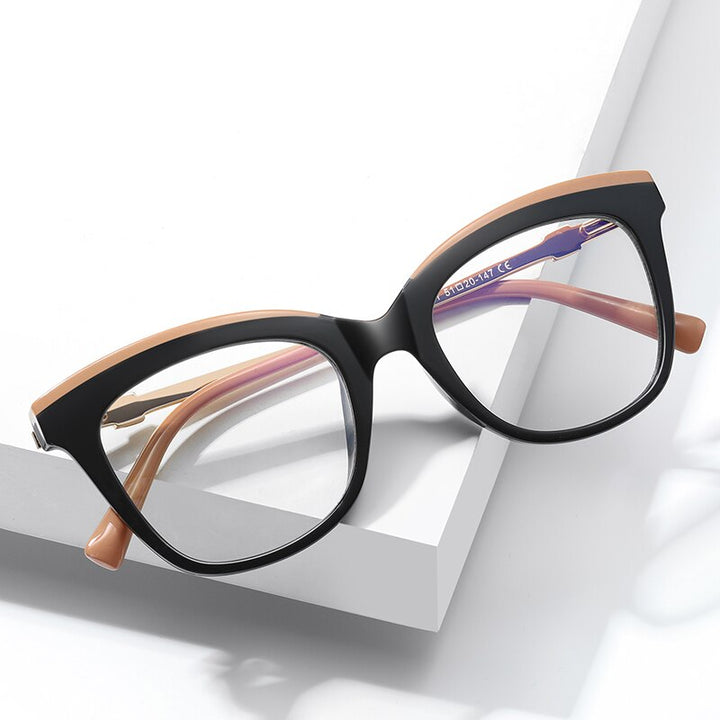 Hotony Women's Full Rim Cat Eye TR 90 Resin Frame Eyeglasses 2065 Full Rim Hotony   