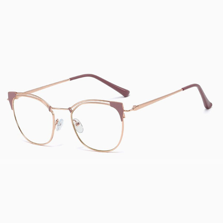 Hotony Unisex Full Rim Cat Eye Alloy Frame Eyeglasses L95537 Full Rim Hotony   