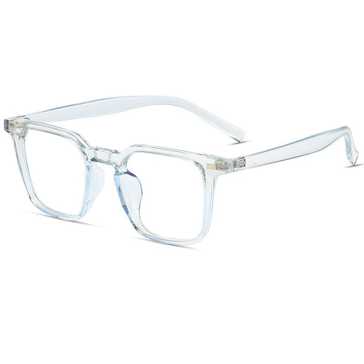 KatKani Unisex Full RIm Square TR 90 Frame Eyeglasses K280 Full Rim KatKani Eyeglasses Transparent Blue  