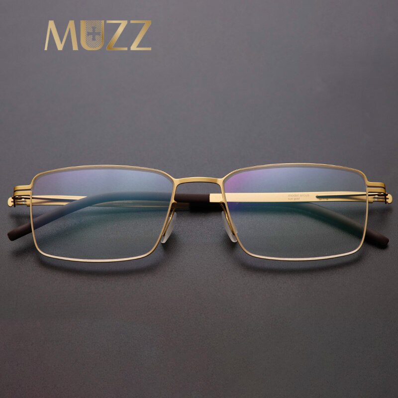 Muzz Men's Full Rim Square Stainless Steel Alloy Screwless Frame Eyeglasses Full Rim Muzz   