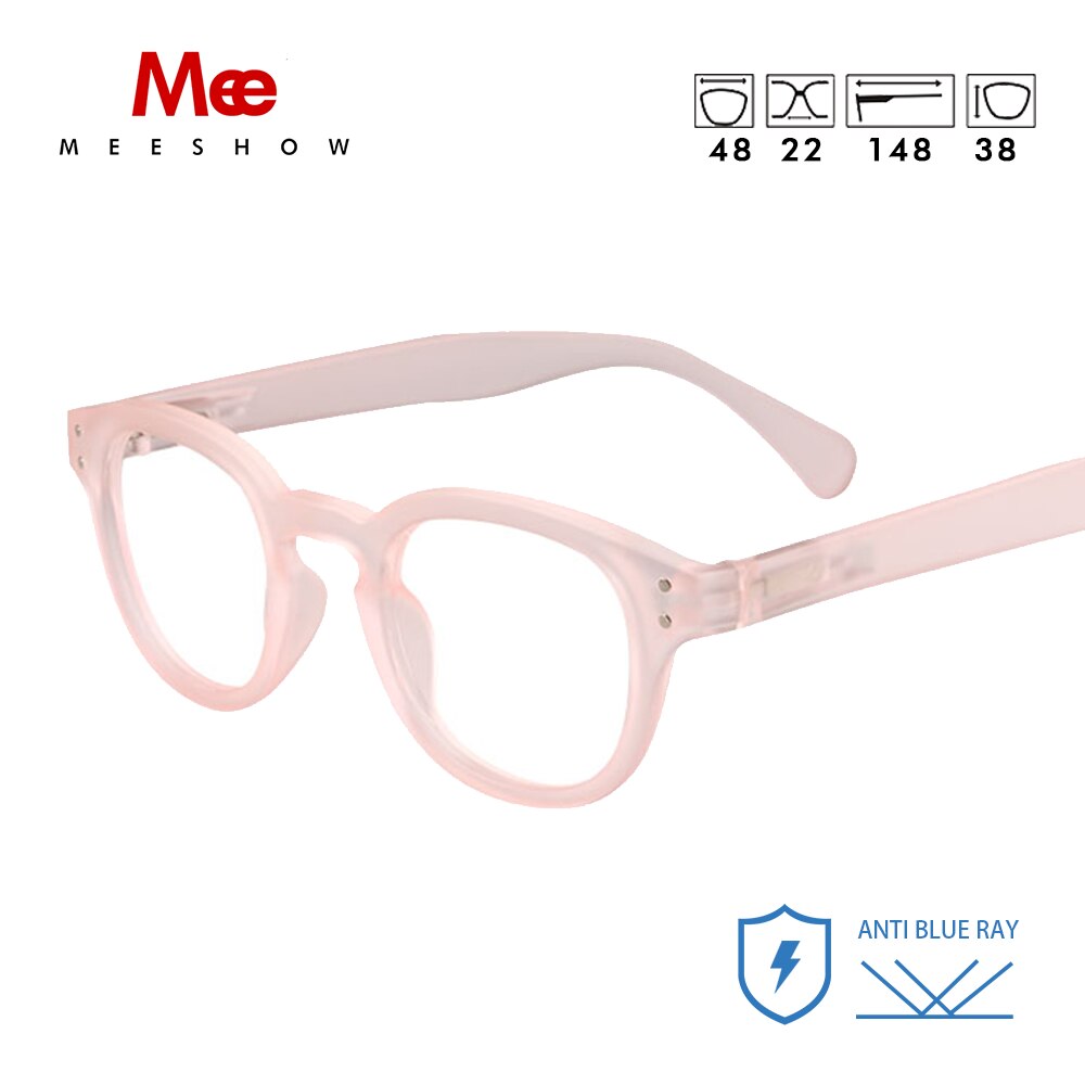 Meeshow Reading Glasses Women Red Eye Glasses With Diopter French 1513 +1.5 +2.0 +2.5 Reading Glasses Meeshow Pink-Anti Blue +100 