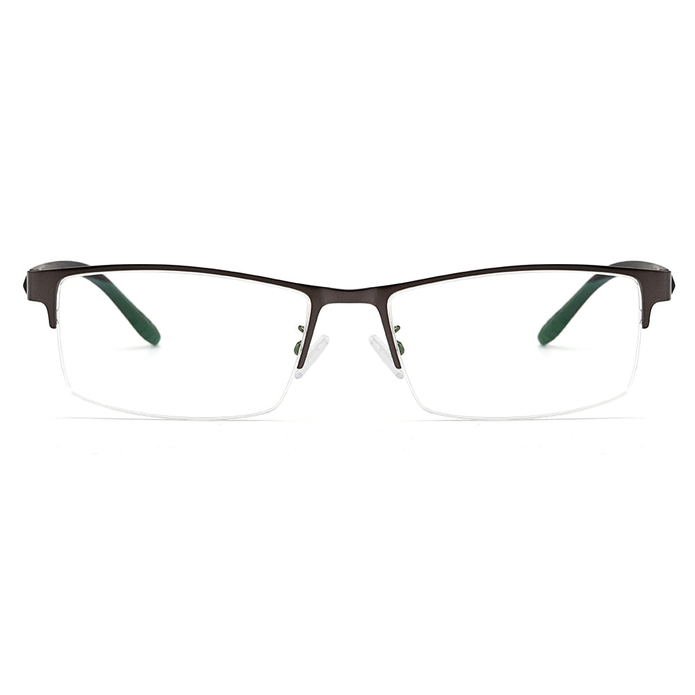 Gmei Men's Eyeglasses Ultralight Alloy Big Face Frame S61012 Semi Rim Gmei Optical   