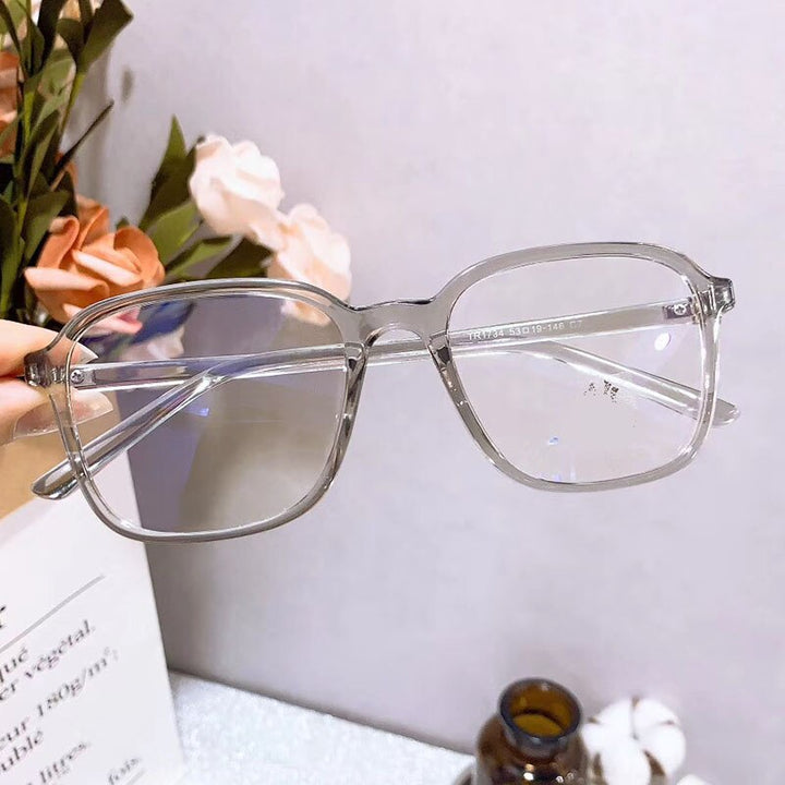 Women's Square TR90 Titanium Full Rim Frame Eyeglasses 1734-2 Full Rim Bclear C 7  