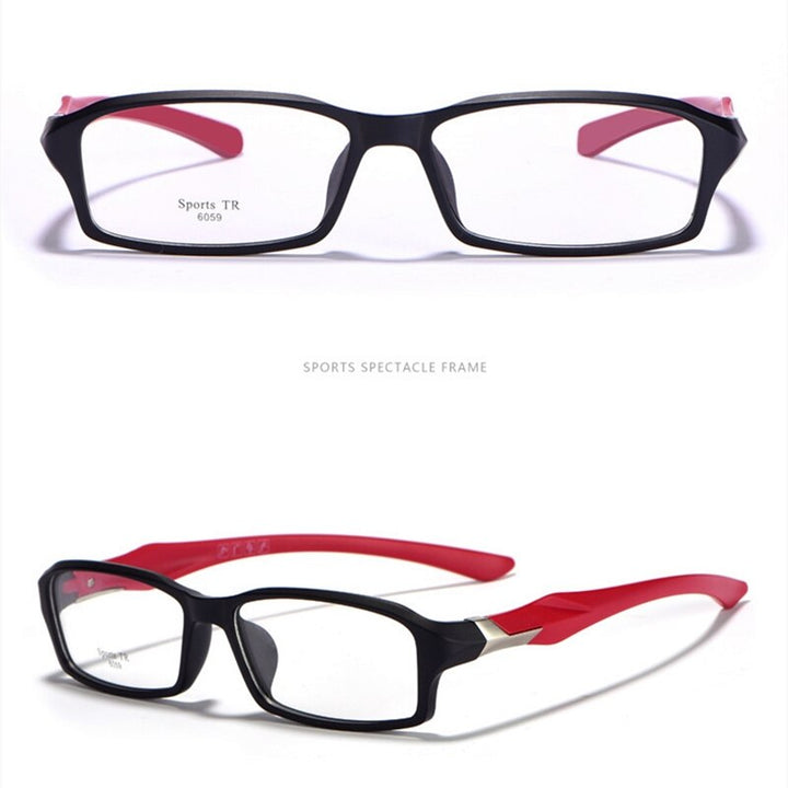 Yimaruili Men's Full Rim TR-90 Resin Sport Frame Eyeglasses 6059 Sport Eyewear Yimaruili Eyeglasses Matte Red  