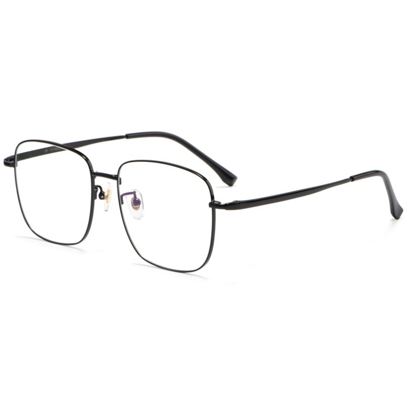 Yimaruili Unisex Full Rim Titanium Round Frame Eyeglasses T3501 Full Rim Yimaruili Eyeglasses Black  