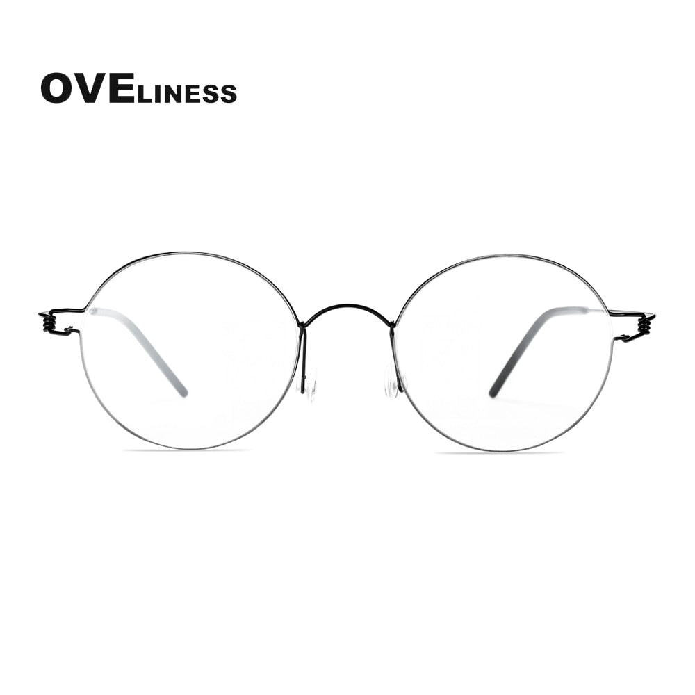 Oveliness Unisex Full RimTitanium Screwless Eyeglasses Ols02 Full Rim Oveliness black  
