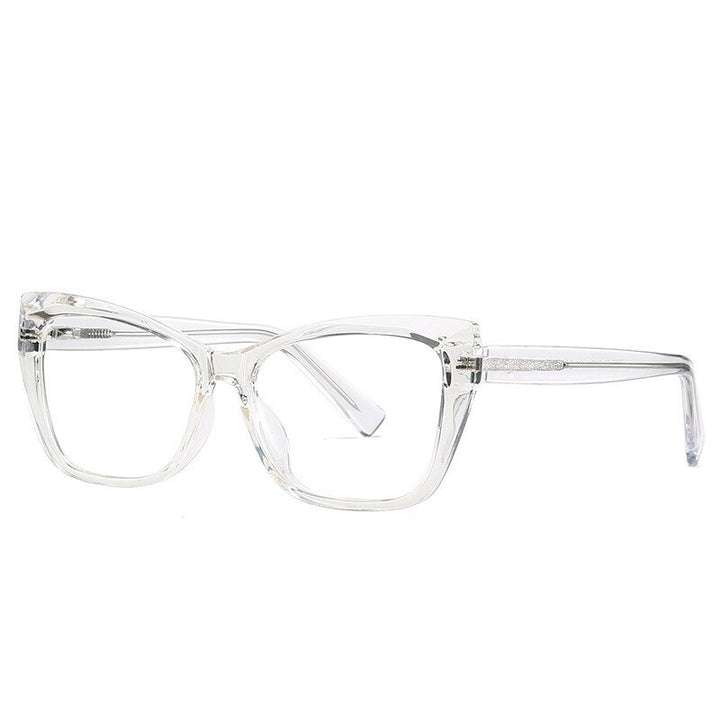 Women's Eyeglasses Alloy Cat Eye Acetate 2002 Frame Chashma Transparent  