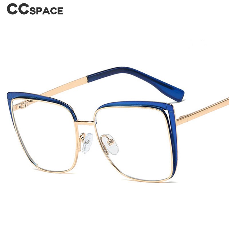 CCspace Unisex Full Rim Square Cat Eye Alloy Frame Eyeglasses 48324 Full Rim CCspace   