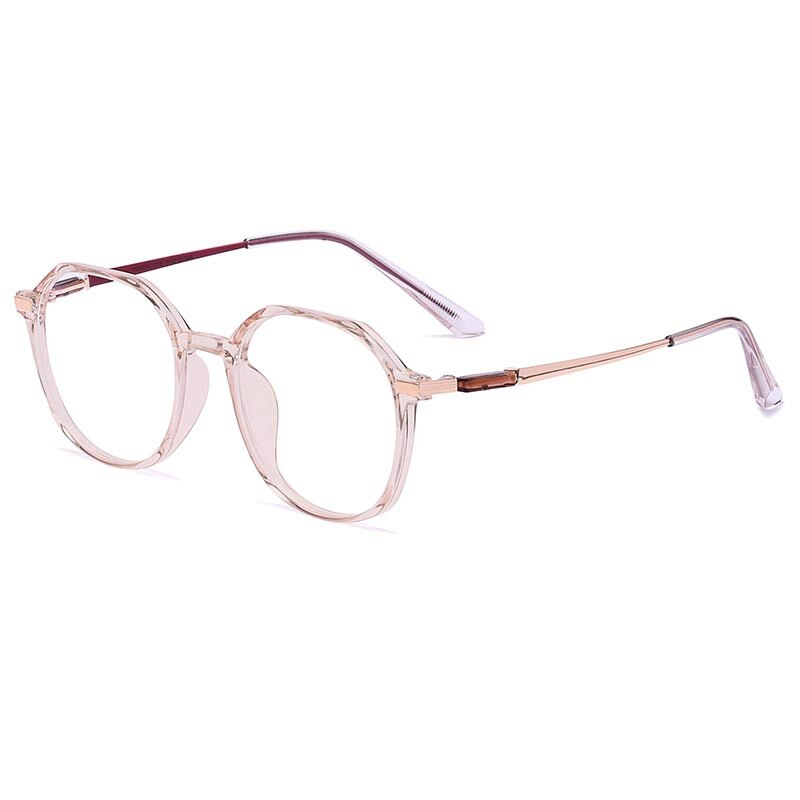 KatKani Women's Full Rim Polygonal TR 90 Resin Frame Eyeglasses Tr2053 Full Rim KatKani Eyeglasses Brown  