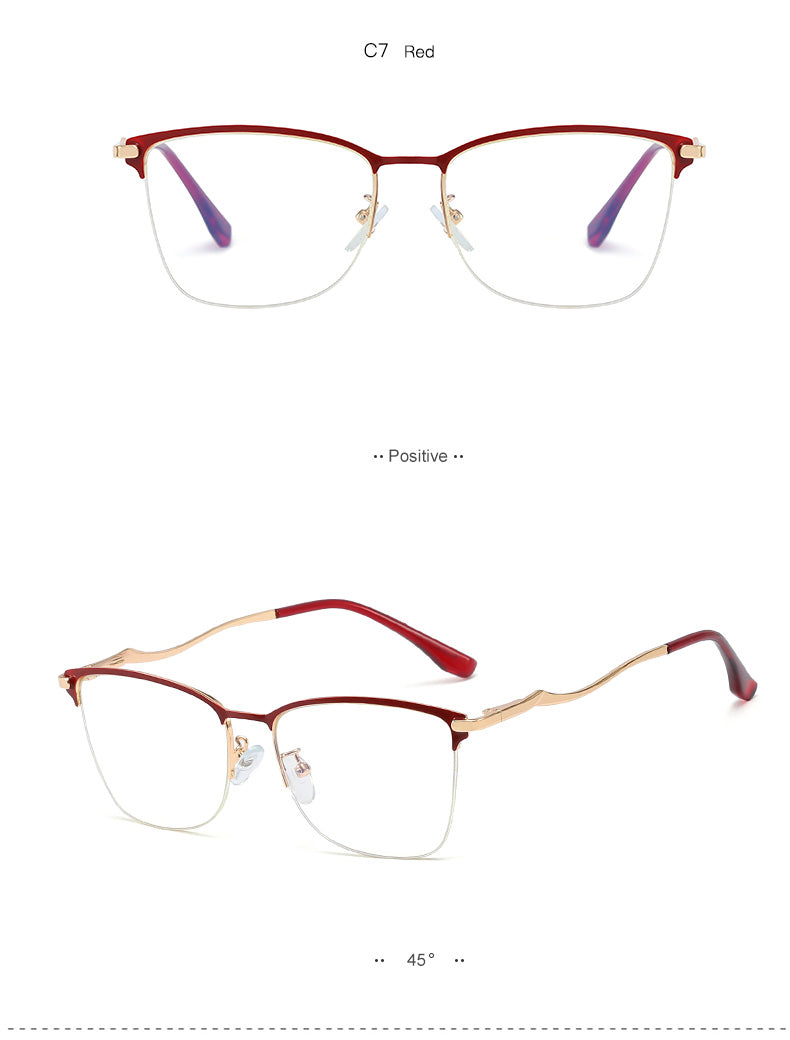 Hotony Women's Full Rim Square TR 90 Resin Alloy Frame Eyeglasses 95726 Full Rim Hotony   