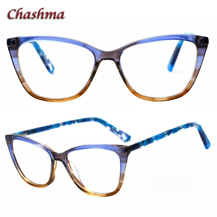Chashma Ochki Women's Full Rim Square Cat Eye Acetate Eyeglasses 3030 Full Rim Chashma Ochki C6  