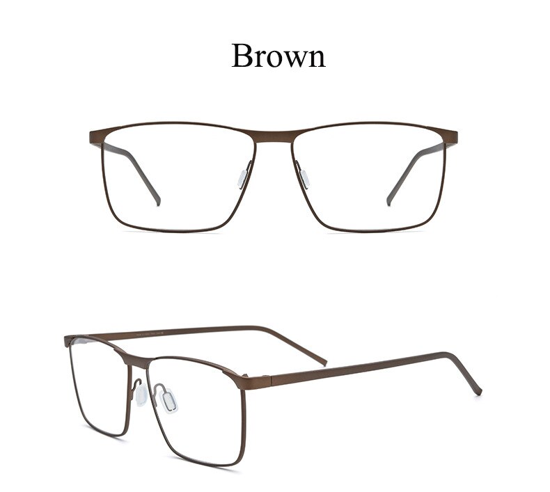 Unisex Full Rim Titanium Frame Eyeglasses Br18526 Full Rim Bclear Dark Brown  