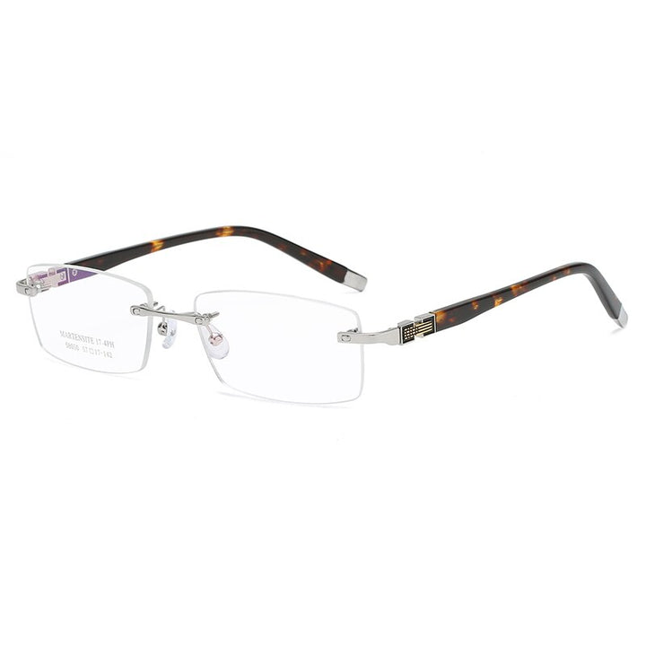 Zirosat 58050 Unisex Eyeglasses Alloy Titanium Rimless Rimless Zirosat silver  