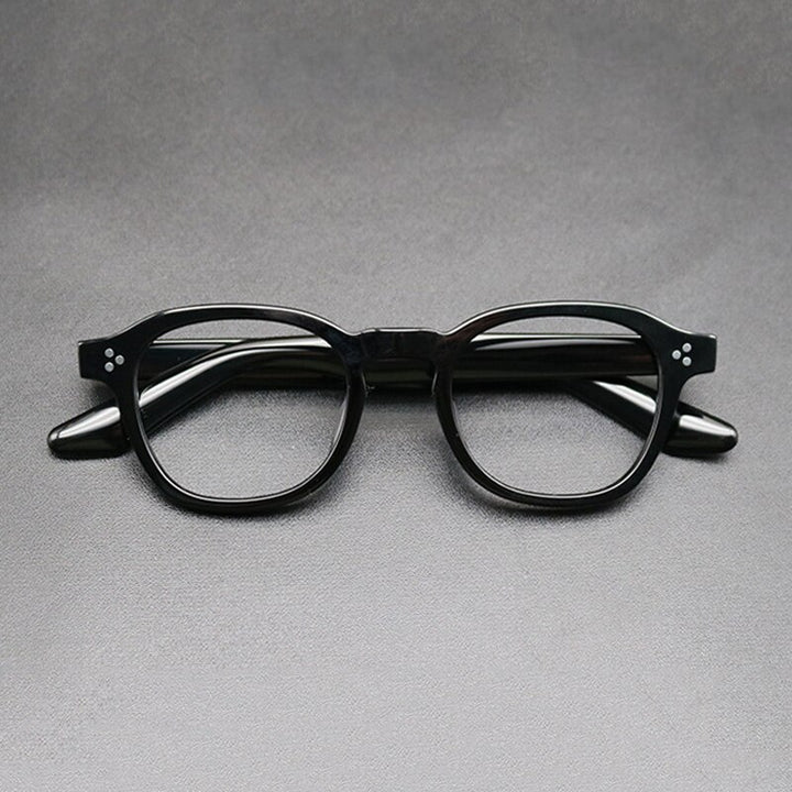 Gatenac Unisex Full Rim Square Acetate Frame Eyeglasses Gxyj684 Full Rim Gatenac Black  