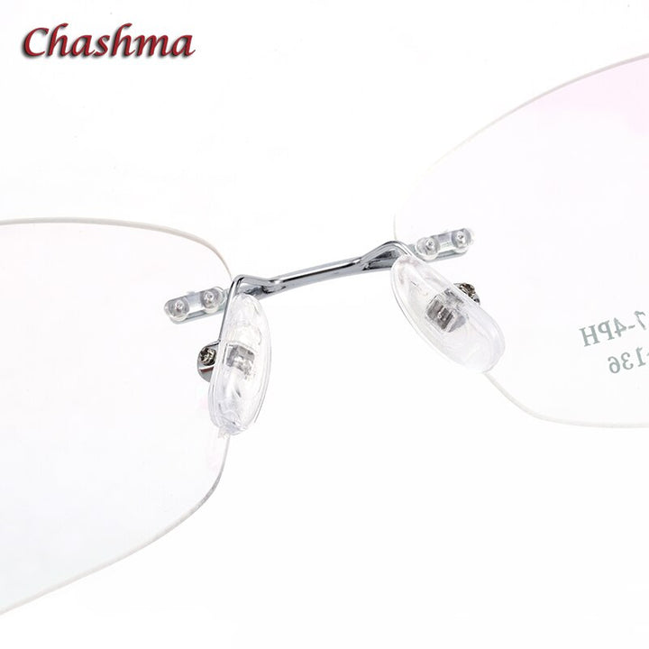 Chashma Ochki Women's Rimless Rectangle Titanium Alloy Eyeglasses 52006 Rimless Chashma Ochki   