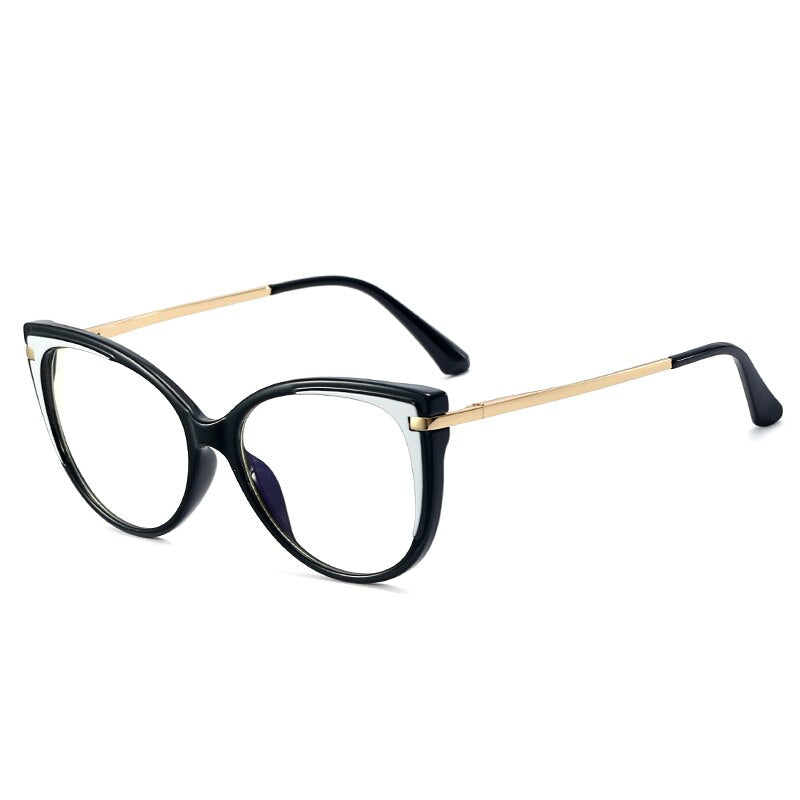 Hotony Women's Full Rim Square Cat Eye Tr 90 Alloy Eyeglasses 95294 Full Rim Hotony   