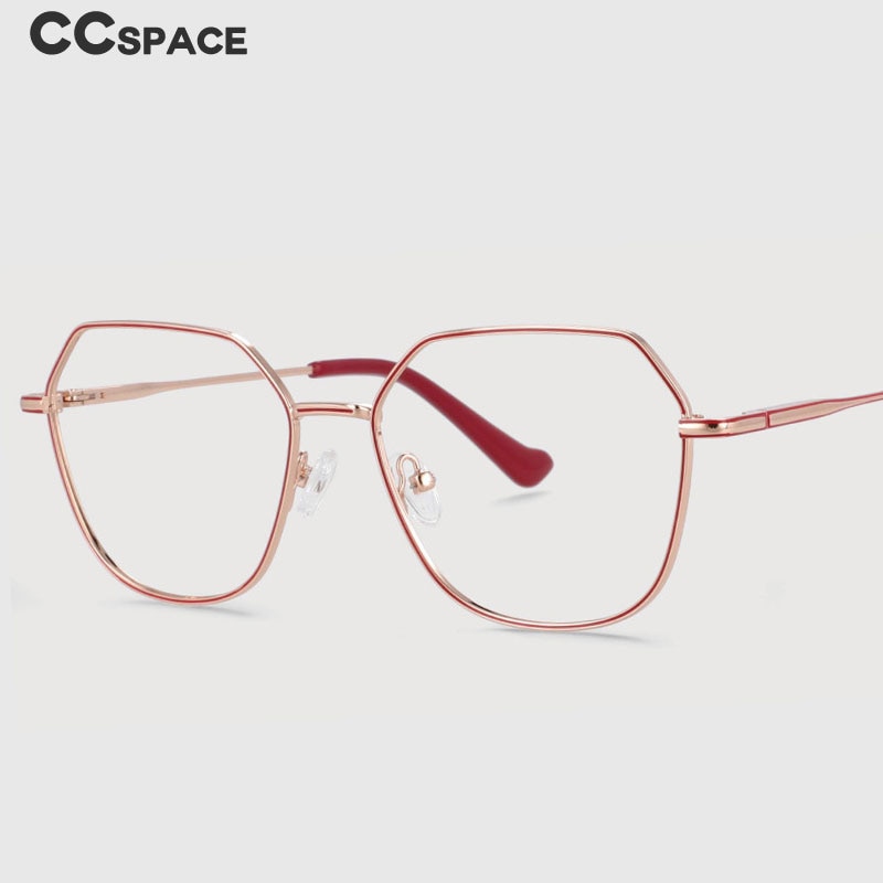 CCspace Unisex Full Rim Polygon Oval Alloy Frame Eyeglasses 53996 Full Rim CCspace   