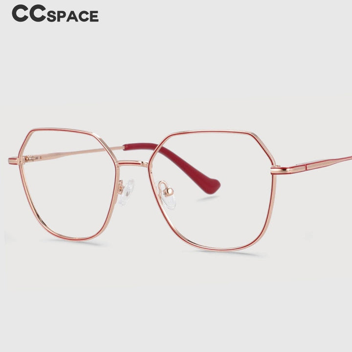 CCSpace Unisex Full Rim Polygon Oval Alloy Frame Eyeglasses 53996 Full Rim CCspace   