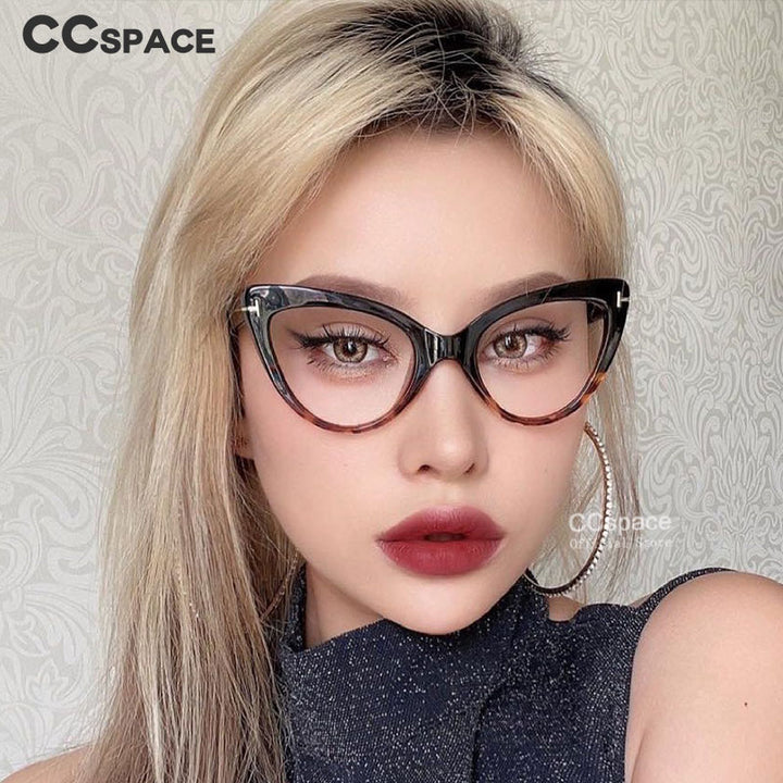 CCSpace Women's Full Rim Cat Eye Acetate Frame Eyeglasses 45131 Full Rim CCspace   
