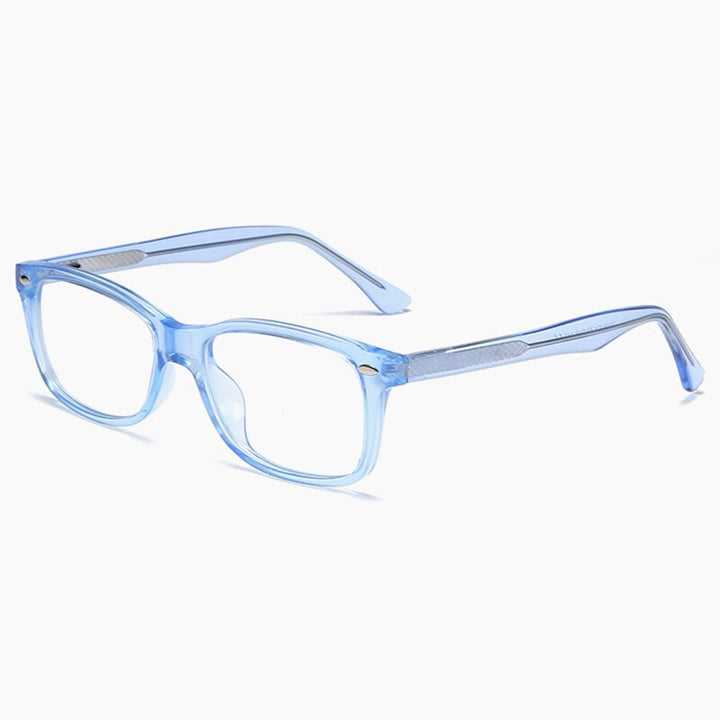 Hotony Women's Full Rim Square Acetate Frame Eyeglasses 2008 Full Rim Hotony Blue  